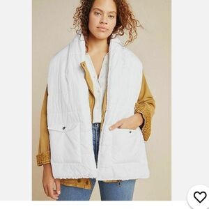 Anthropologie White Quilted Vest - NWT